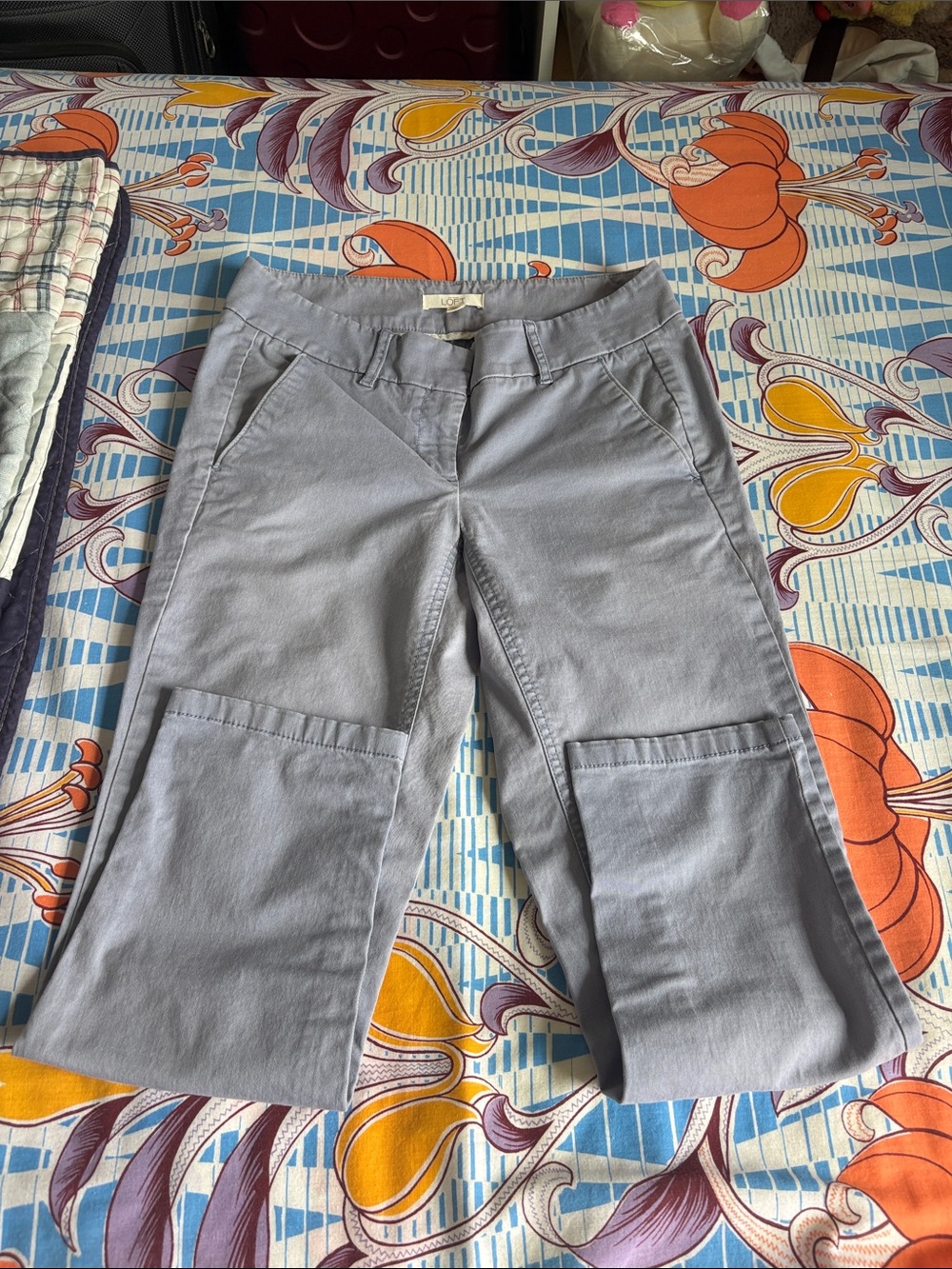 LOFT Gray Cropped Ankle Pants